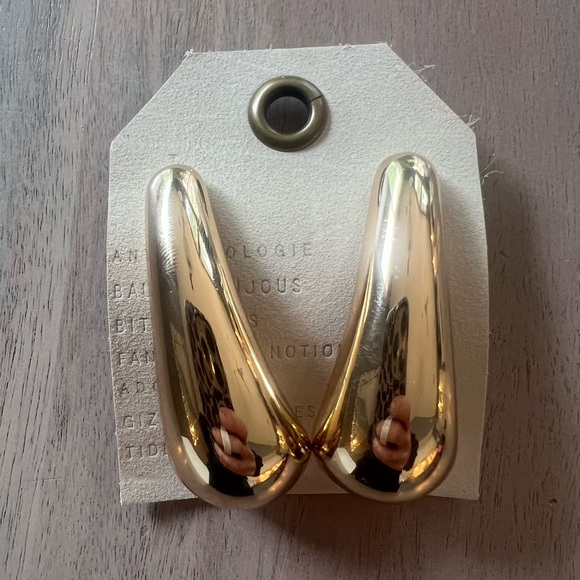 NWT Anthropologie Gold Petra drop earrings - Picture 7 of 9